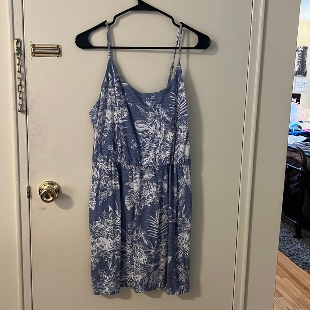 Old Navy Floral Blue Hawaiian Dress